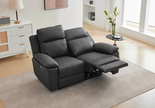 Huntington Smart Suite 2 Seater Fabric Electric Recliner Sofa – Dark Grey