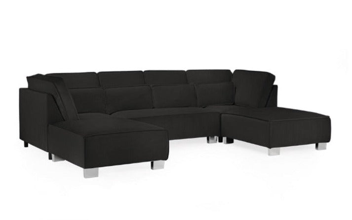Sloane U- Shape Corner Sofa - Black