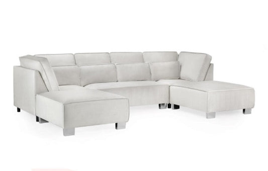 Sloane U- Shape Corner Sofa - Silver