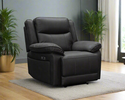 Torino Power Recliner Armchair In Grey Pewter