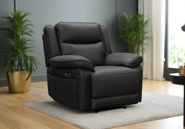 Torino Power Recliner Armchair In Grey Pewter