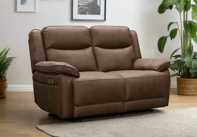 Torino Power Recliner 2 Seater In Chestnut