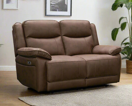 Torino Power Recliner 2 Seater In Chestnut