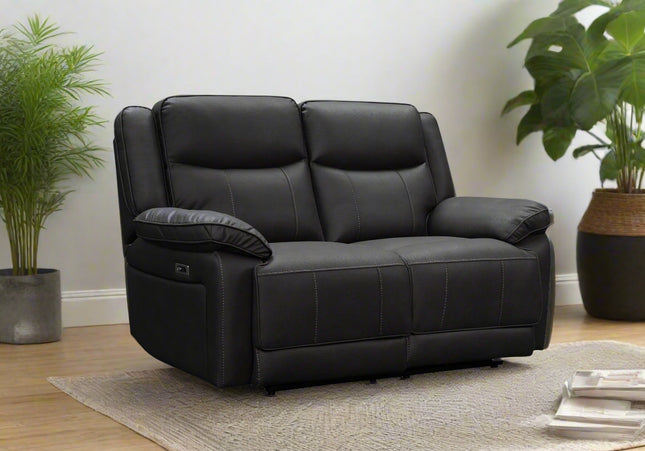 Torino Power Recliner 2 Seater In Pewter Grey