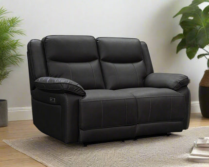 Torino Power Recliner 2 Seater In Pewter Grey