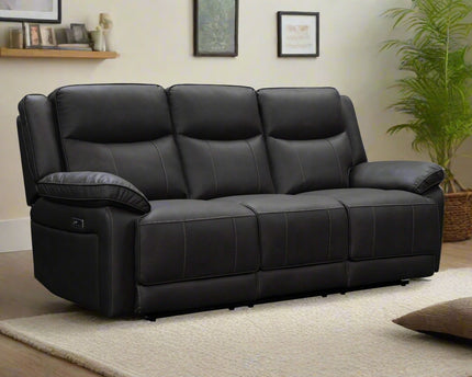Torino Power Recliner 3 Seater In Pewter Grey