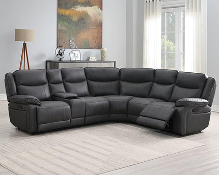 Torino Manual Recliner Corner In Pewter Grey