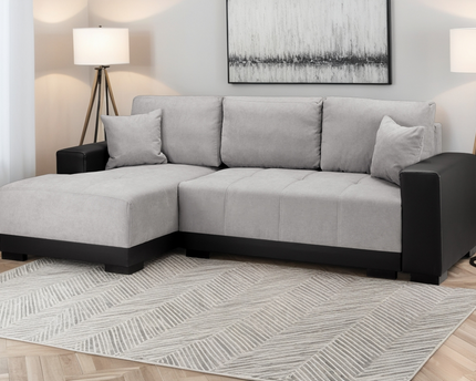Cinema Sofa Bed Left Hand - Grey - Black